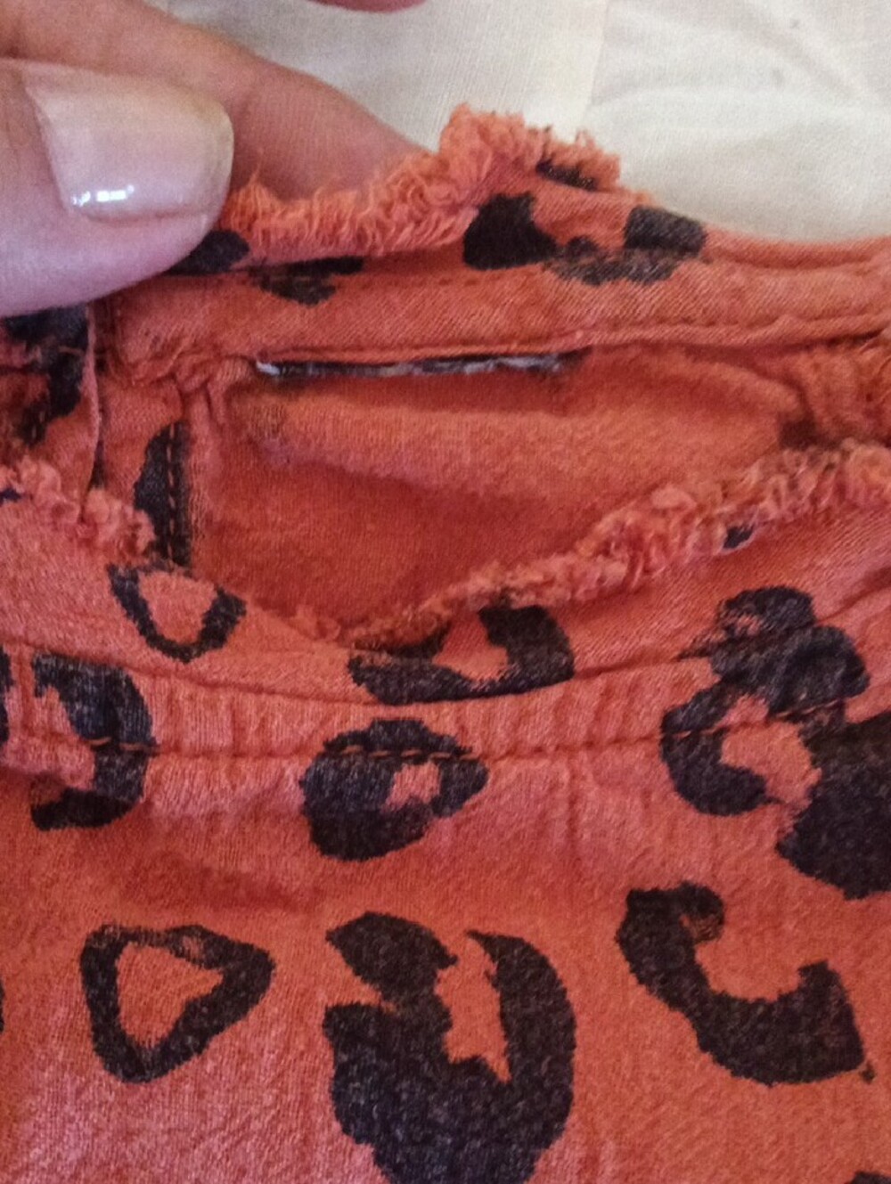 Source Unknown Rust Orange Leopard Print Long Sleeve Dress - Picture 2 of 7